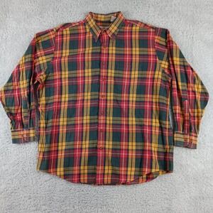 Viyella Mens XXL Plaid Button Down Shirt Cotton Wool Blend Multicolor 06960